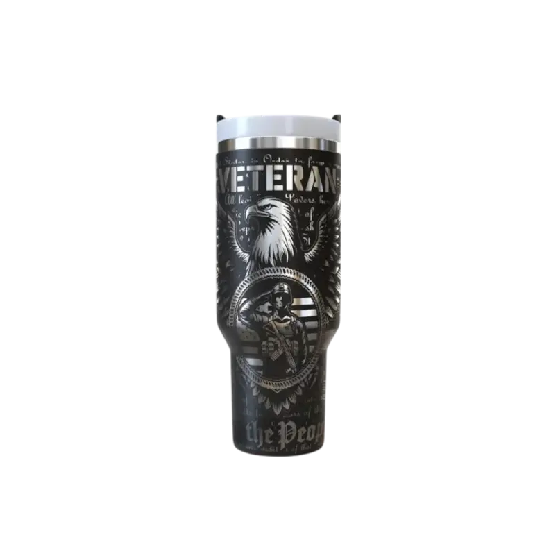 Veteran Tribute – “We the People” 40oz Tumbler with Handle