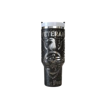 Veteran Tribute – “We the People” 40oz Tumbler with Handle