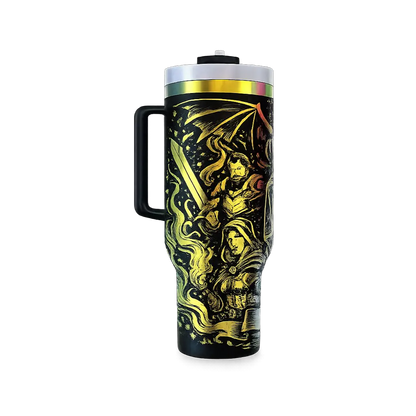 🎲 Fantasy “Let’s Roll” 40oz Tumbler with Handle