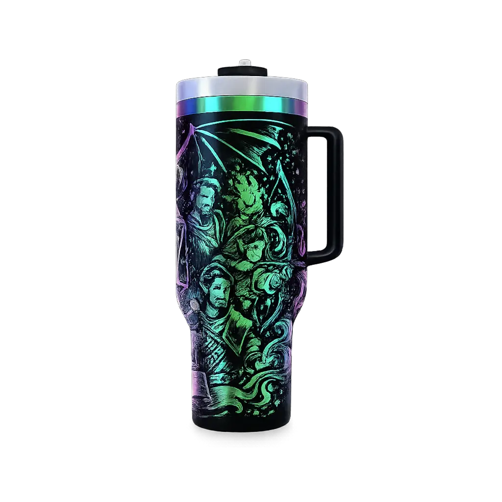 🎲 Fantasy “Let’s Roll” 40oz Tumbler with Handle