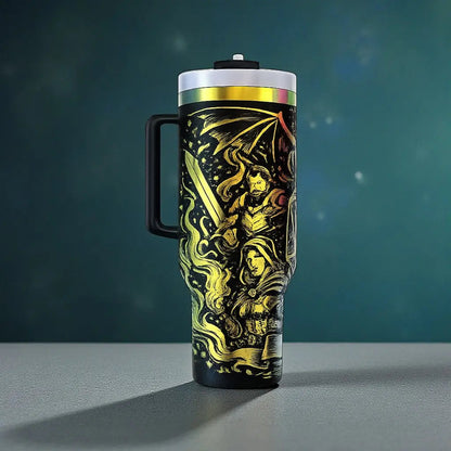 🎲 Fantasy “Let’s Roll” 40oz Tumbler with Handle