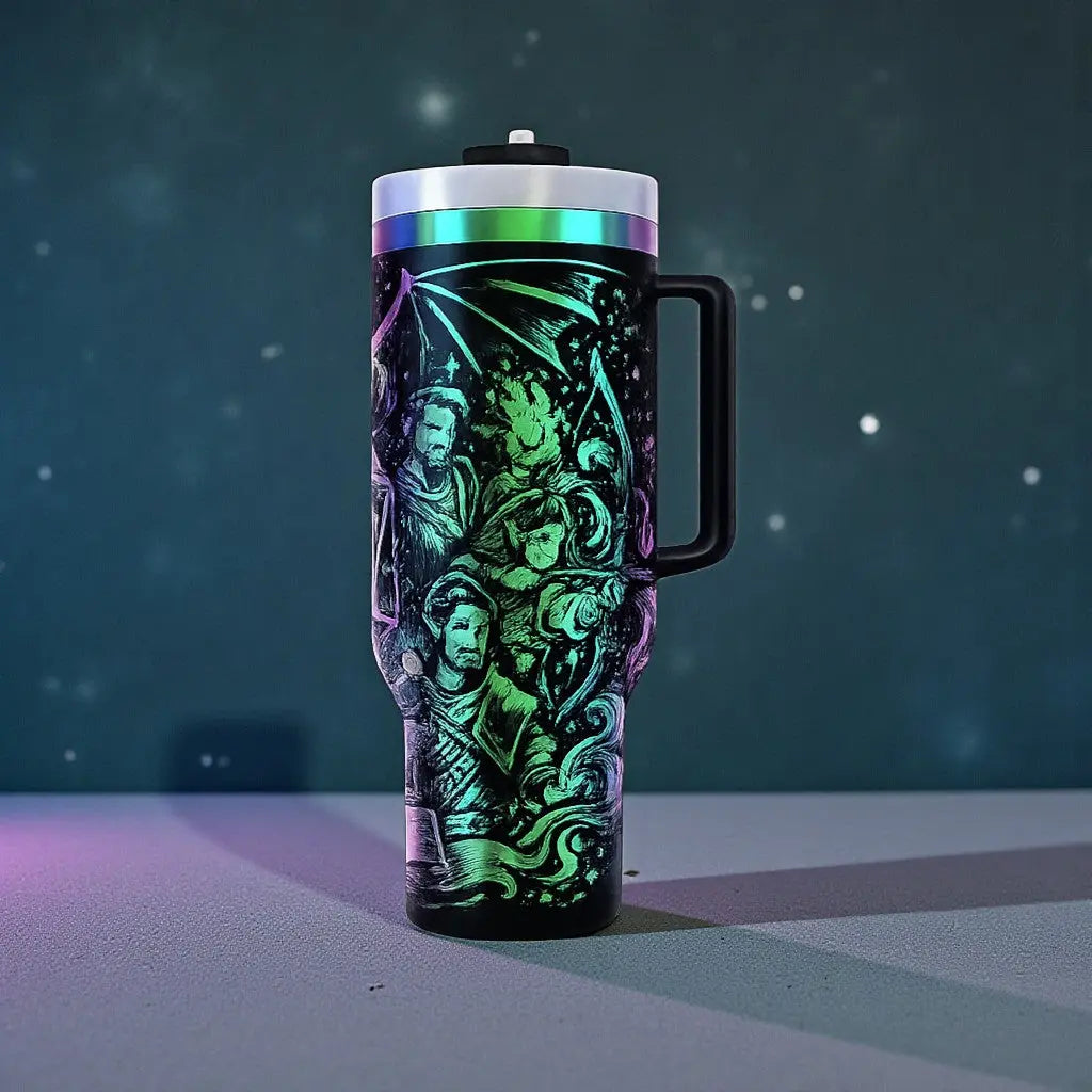 🎲 Fantasy “Let’s Roll” 40oz Tumbler with Handle