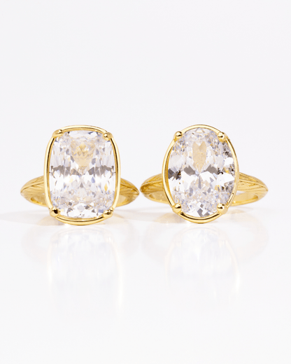 Sterling Silver Oval Cut CZ Cocktail Ring