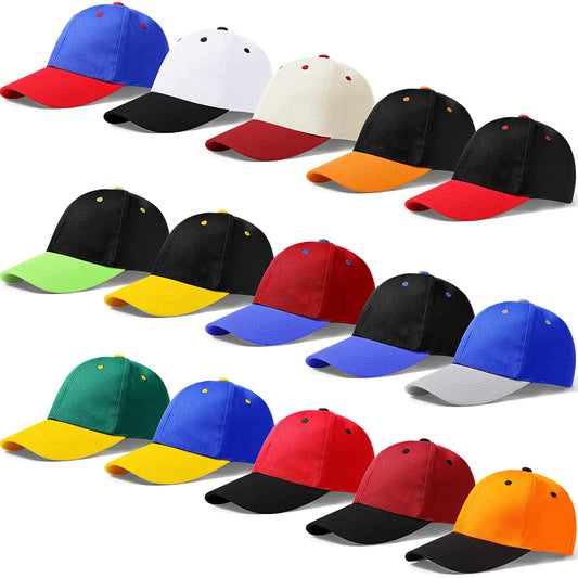 15 Pack Two Tone Baseball Cap Unisex Plain Blank Ball Caps Adjustable Trucker Hats for Men Women Teens Assorted Color Multicolors