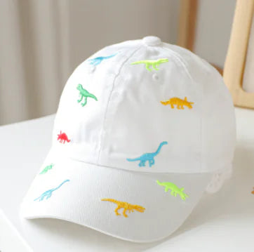 Colorful Children's Baseball Hats with Dinosaur Design