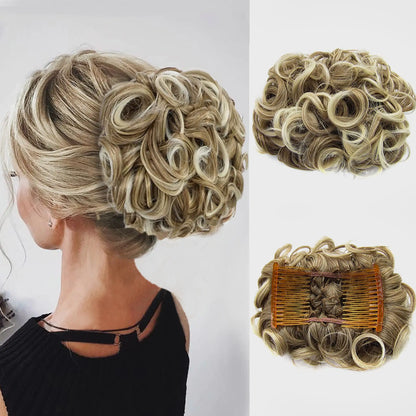 Universal Short Curls Extension Bun