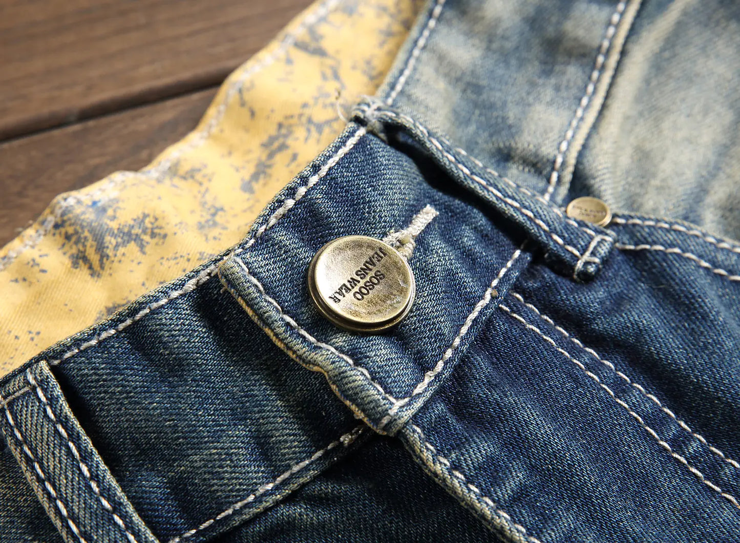 Men's Vintage Style Ripped Denim Jeans (Slim Fit)