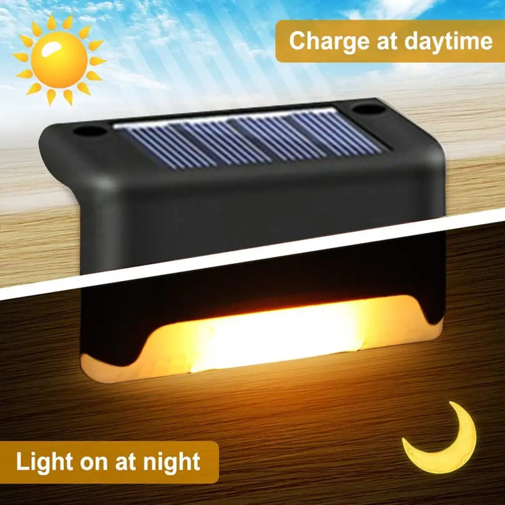 Universal Warm White LED Solar Step Lamp