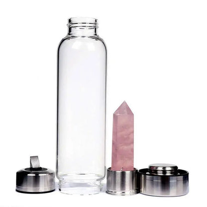 500ML Crystal Water Bottle Glass - Crystals Only