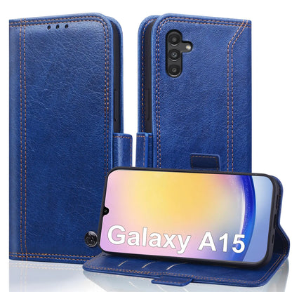Wallet Case for Samsung Galaxy A15 5G with RFID Blocking Credit Card Holder, PU Leather Folio Flip Kickstand Protective Shockproof Cover Women Men for Galaxy A15 5G Phone Case - Black