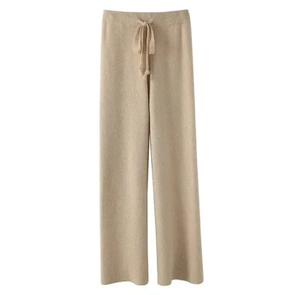Vintage Casual Knitted Wide Leg Pants