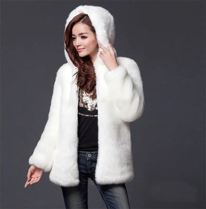 Faux Fur Coat - Warm Outerwear Jacket