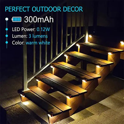 Universal Warm White LED Solar Step Lamp